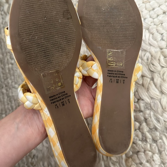 Draper James Yellow Gingham Braided Sandals - Picture 4 of 4